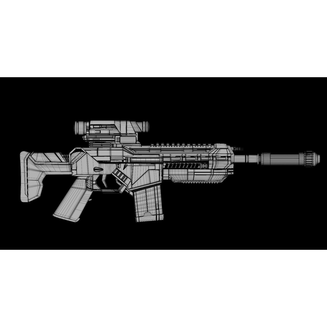 Assault Rifle 3D Model – Low Poly Game-Ready Asset, FBX, PBR Textures - View 17