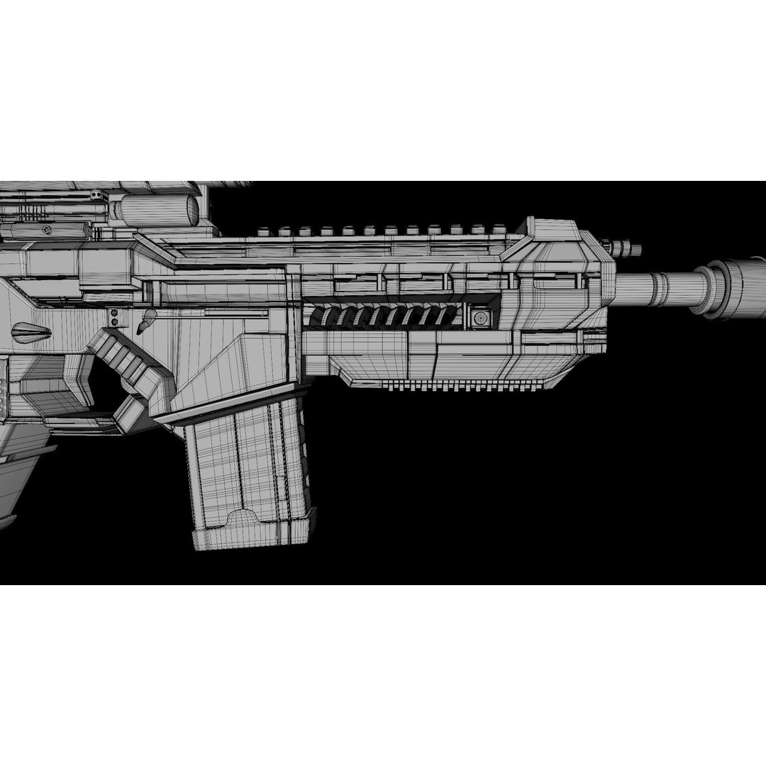 Assault Rifle 3D Model – Low Poly Game-Ready Asset, FBX, PBR Textures - View 18