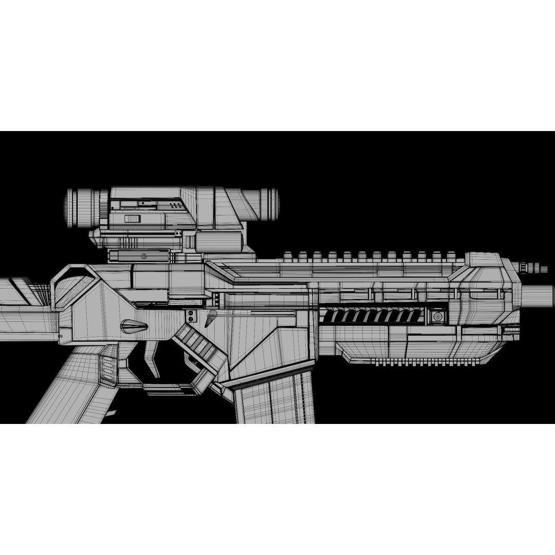 Assault Rifle 3D Model – Low Poly Game-Ready Asset, FBX, PBR Textures - View 19