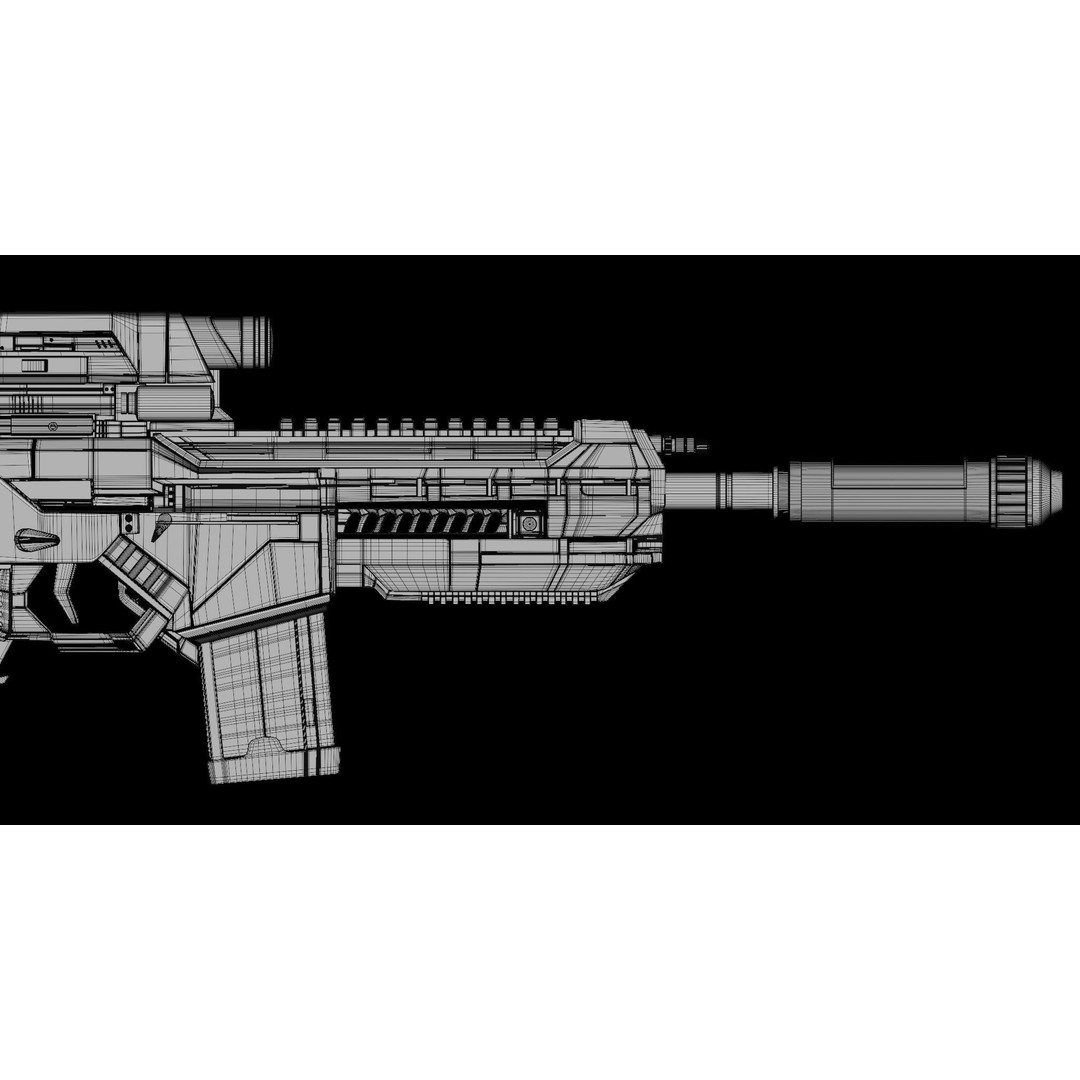 Assault Rifle 3D Model – Low Poly Game-Ready Asset, FBX, PBR Textures - View 20