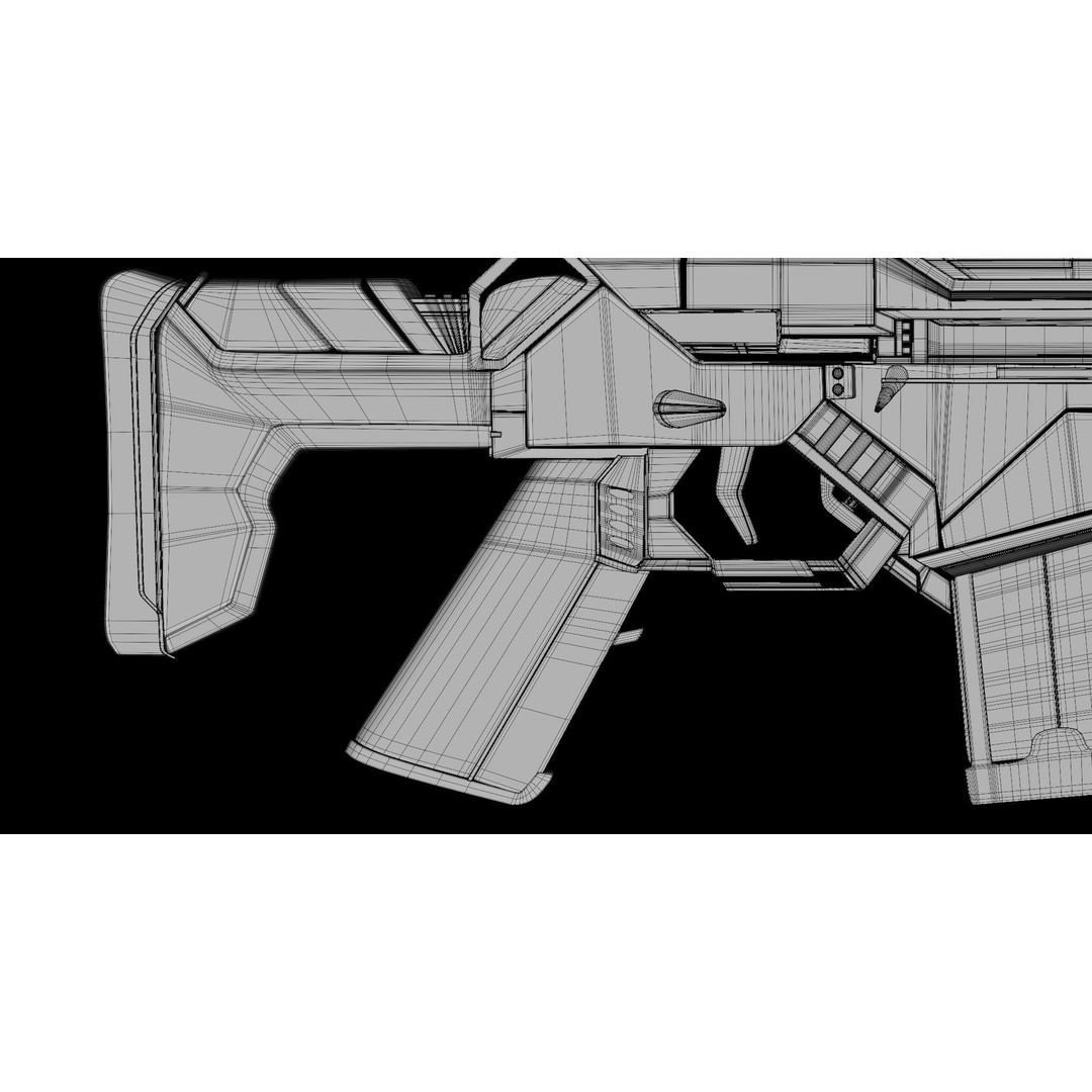 Assault Rifle 3D Model – Low Poly Game-Ready Asset, FBX, PBR Textures - View 22