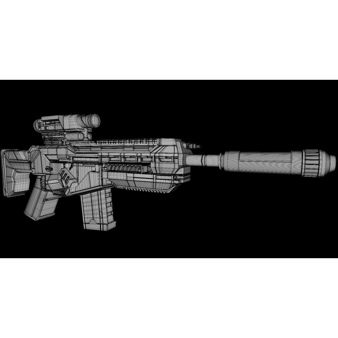 Assault Rifle 3D Model – Low Poly Game-Ready Asset, FBX, PBR Textures - View 24