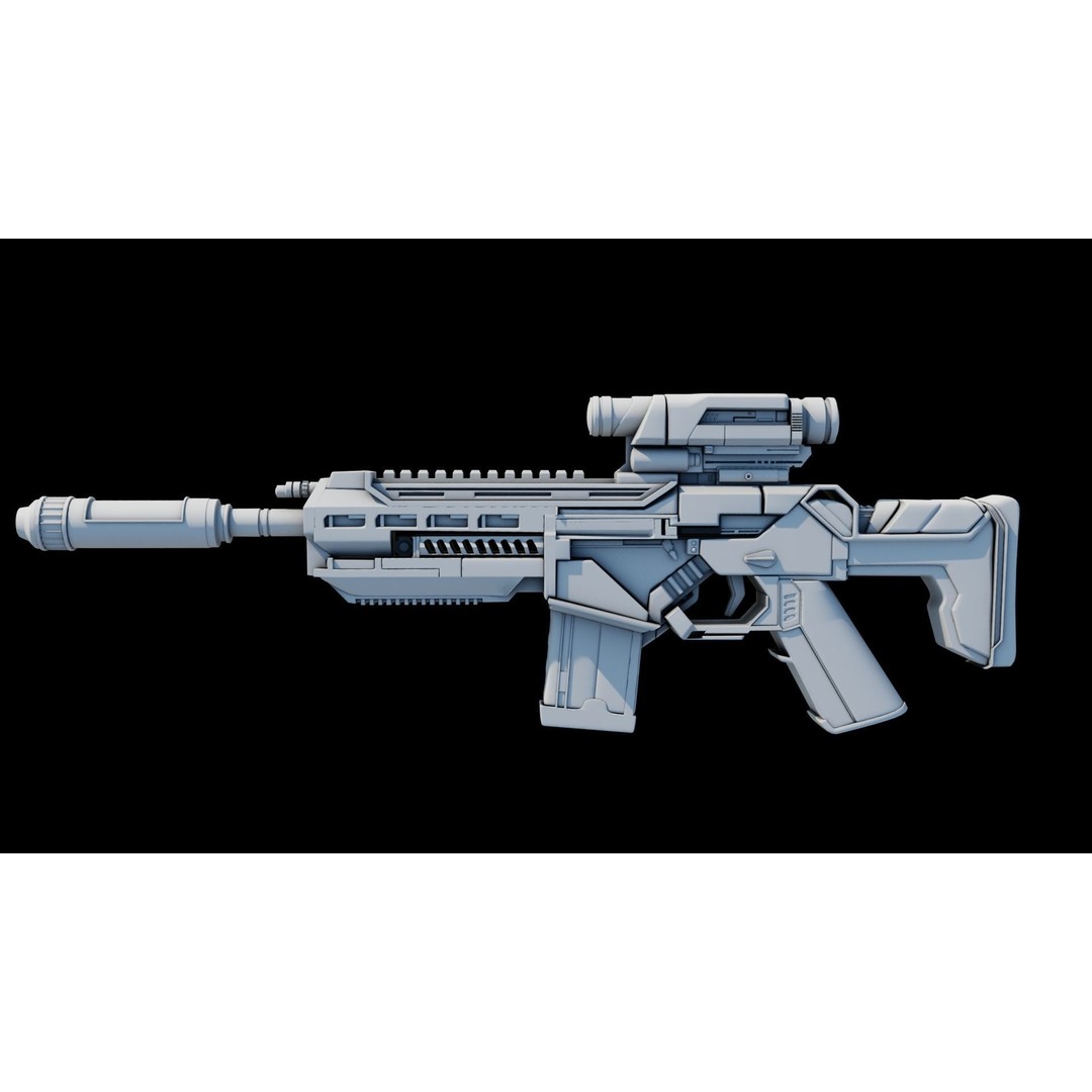 Assault Rifle 3D Model – Low Poly Game-Ready Asset, FBX, PBR Textures - View 27