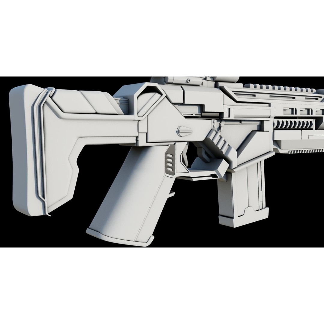 Assault Rifle 3D Model – Low Poly Game-Ready Asset, FBX, PBR Textures - View 28