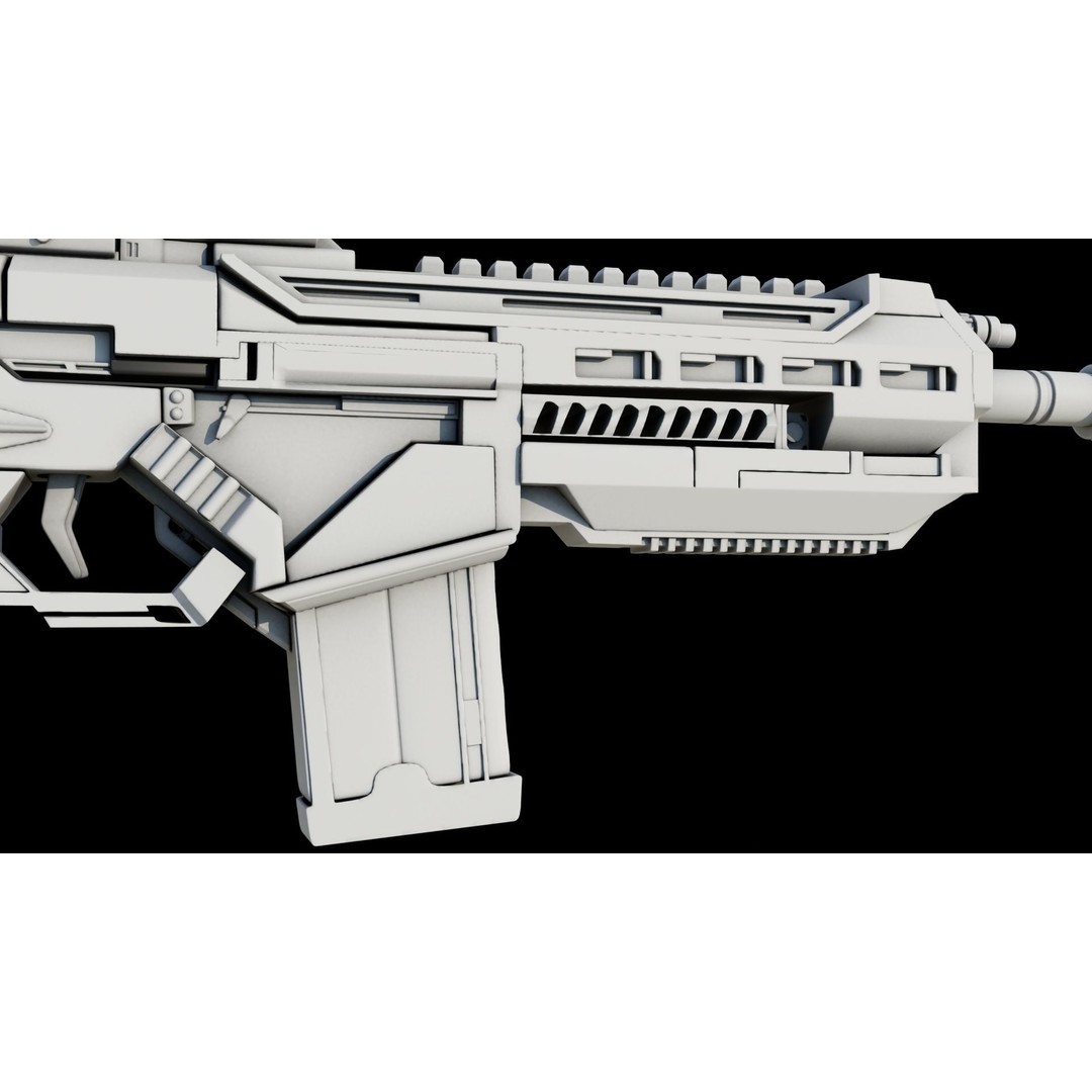 Assault Rifle 3D Model – Low Poly Game-Ready Asset, FBX, PBR Textures - View 30