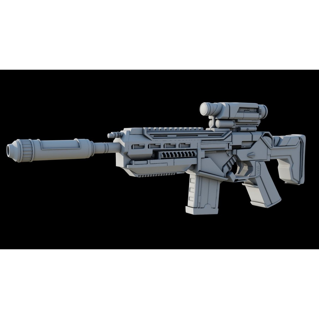 Assault Rifle 3D Model – Low Poly Game-Ready Asset, FBX, PBR Textures - View 32
