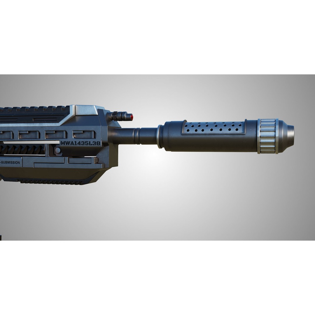 Assault Rifle 3D Model – Low Poly Game-Ready Asset, FBX, PBR Textures - View 9