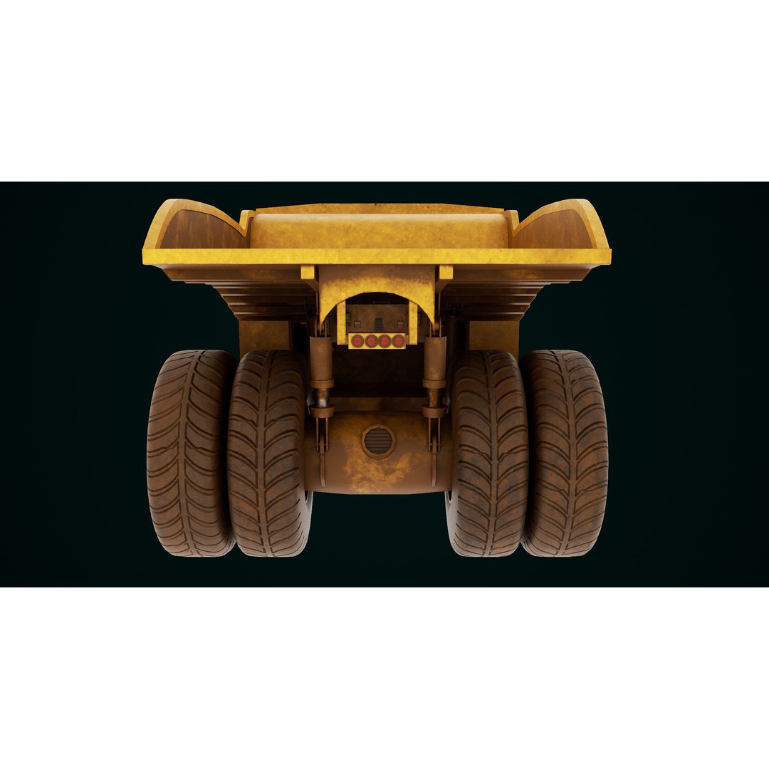 Dirty Mining Truck 3D Model – Rigged Low Poly Game Asset, FBX - View 11