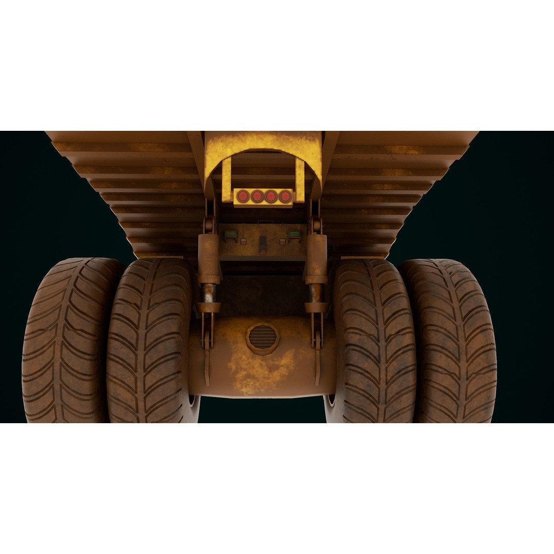 Dirty Mining Truck 3D Model – Rigged Low Poly Game Asset, FBX - View 20