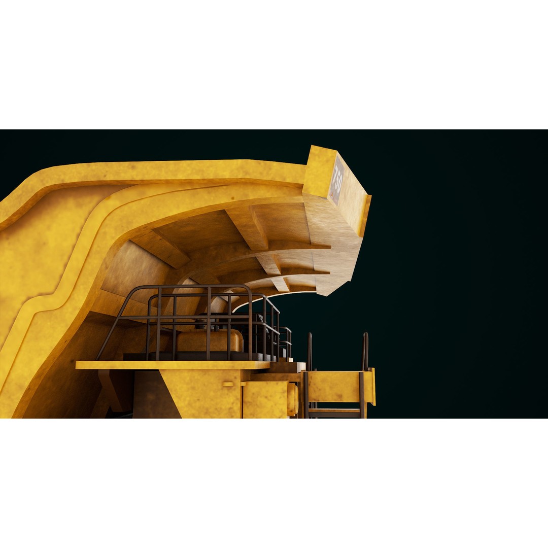 Dirty Mining Truck 3D Model – Rigged Low Poly Game Asset, FBX - View 25