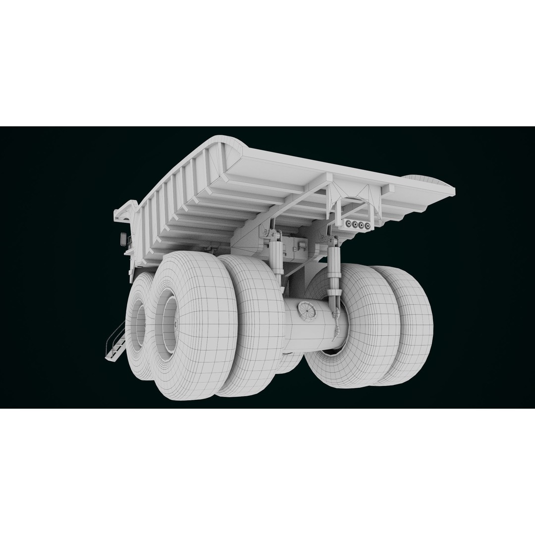 Dirty Mining Truck 3D Model – Rigged Low Poly Game Asset, FBX - View 36