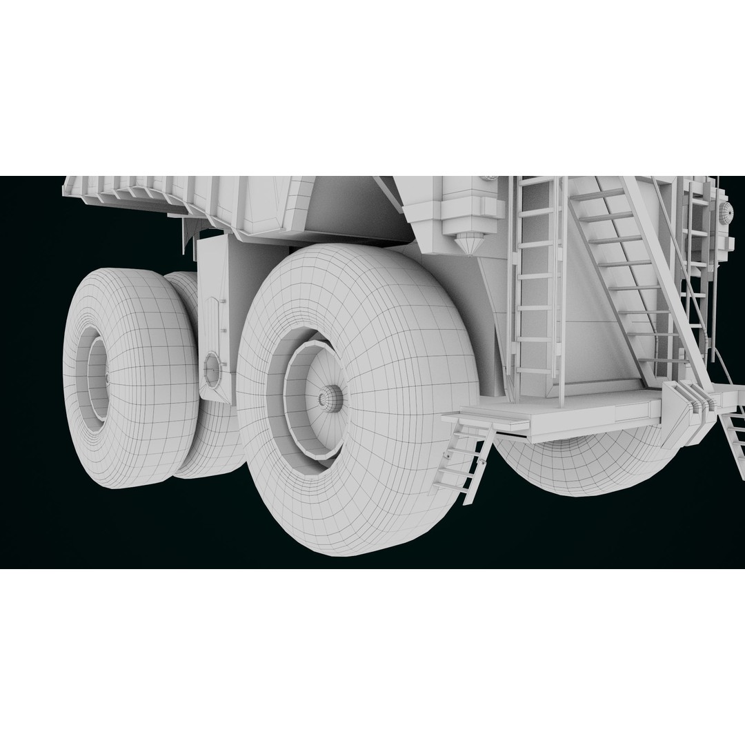 Dirty Mining Truck 3D Model – Rigged Low Poly Game Asset, FBX - View 42