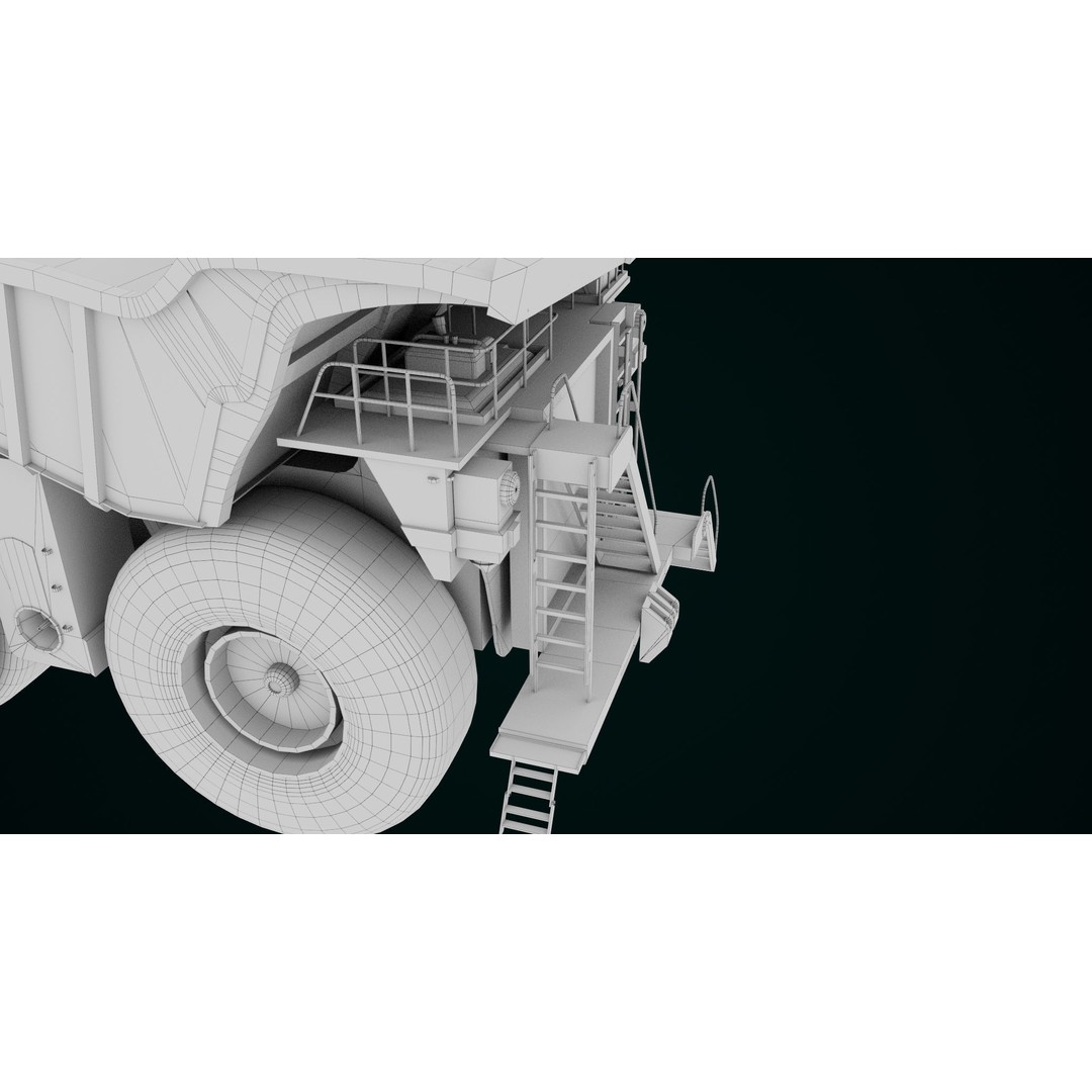 Dirty Mining Truck 3D Model – Rigged Low Poly Game Asset, FBX - View 48