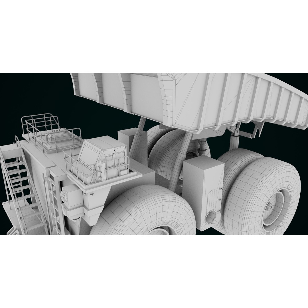 Dirty Mining Truck 3D Model – Rigged Low Poly Game Asset, FBX - View 50