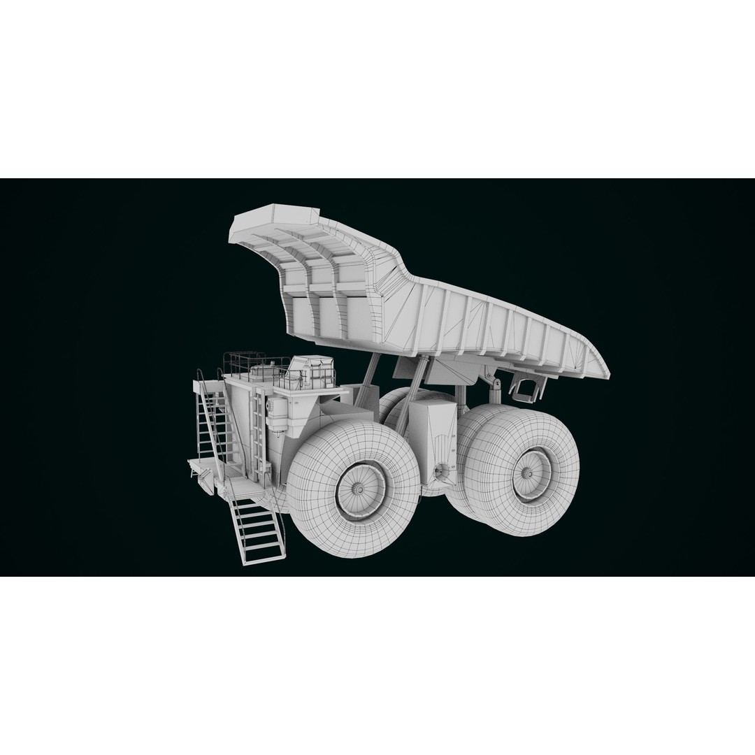 Dirty Mining Truck 3D Model – Rigged Low Poly Game Asset, FBX - View 51