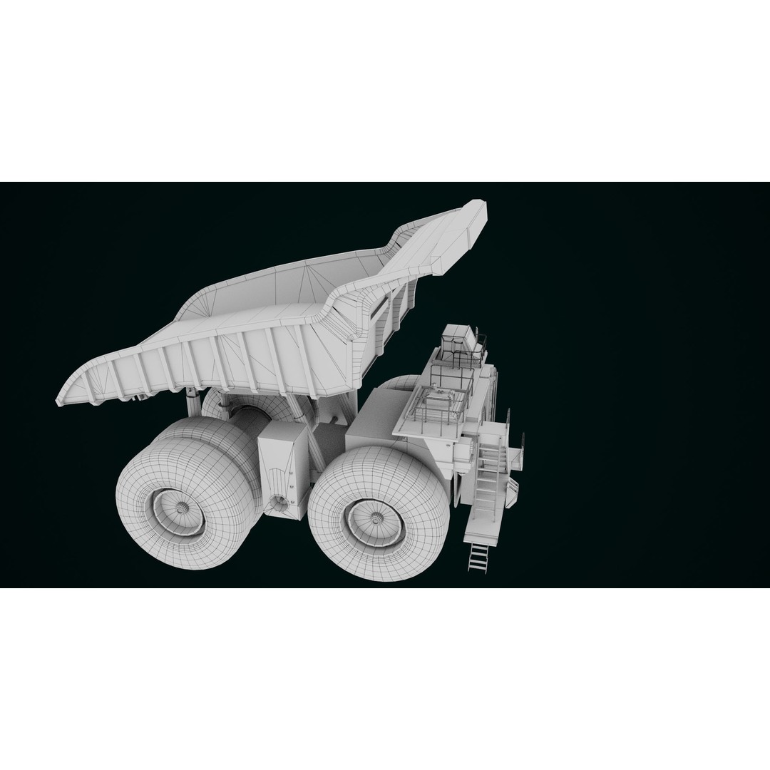 Dirty Mining Truck 3D Model – Rigged Low Poly Game Asset, FBX - View 52
