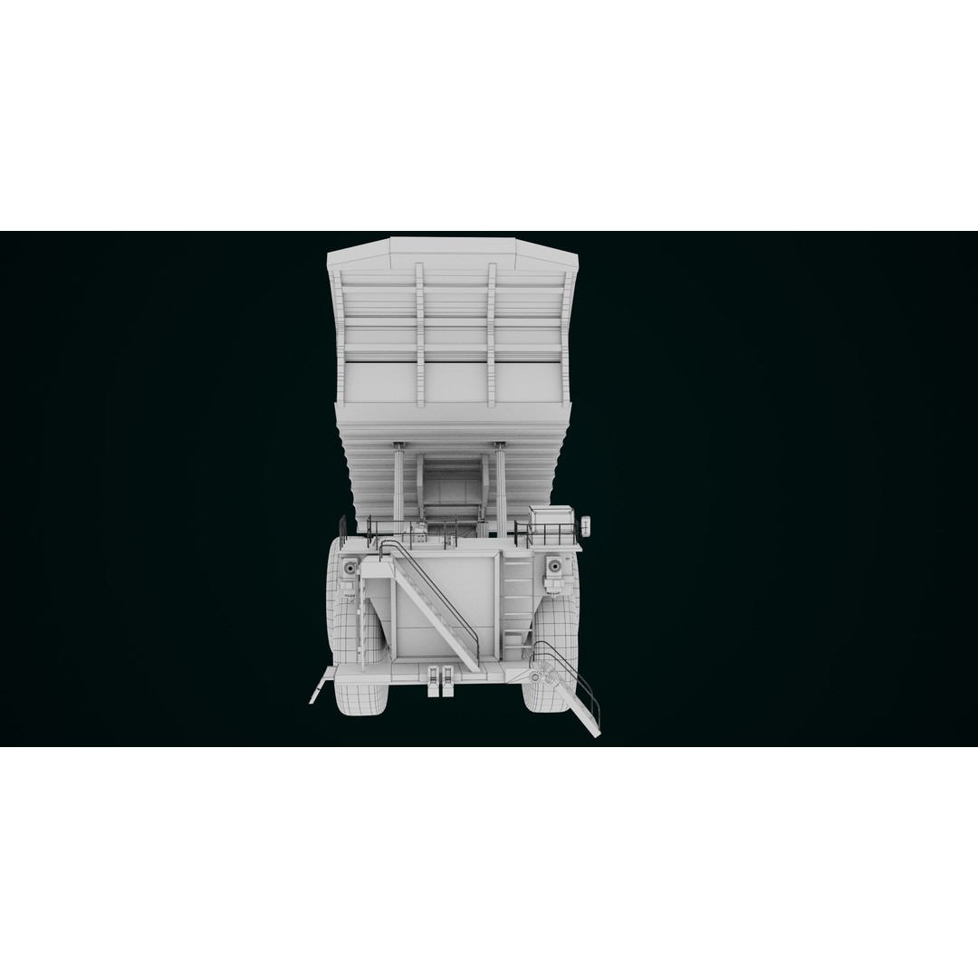 Dirty Mining Truck 3D Model – Rigged Low Poly Game Asset, FBX - View 55