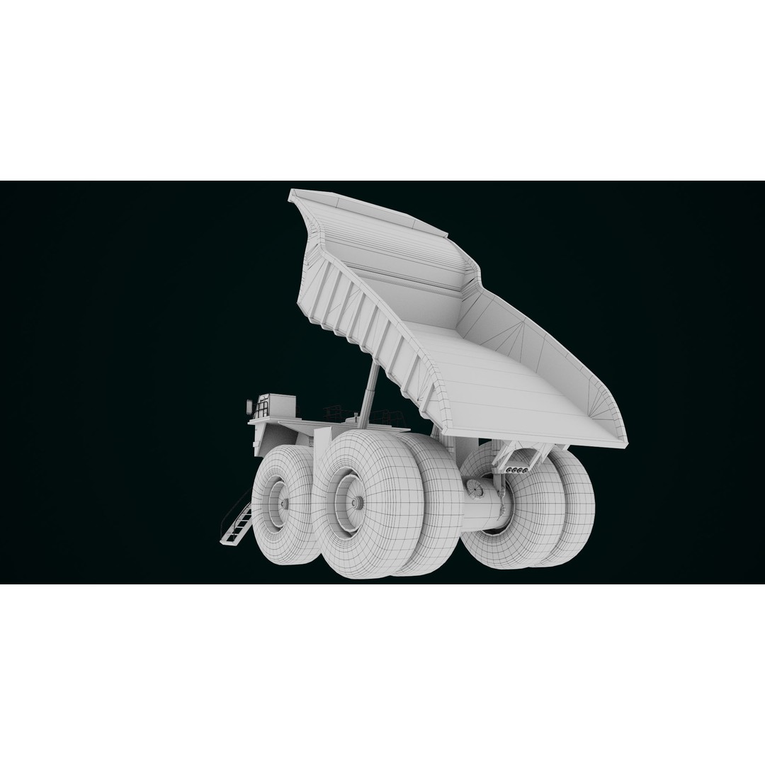 Dirty Mining Truck 3D Model – Rigged Low Poly Game Asset, FBX - View 57