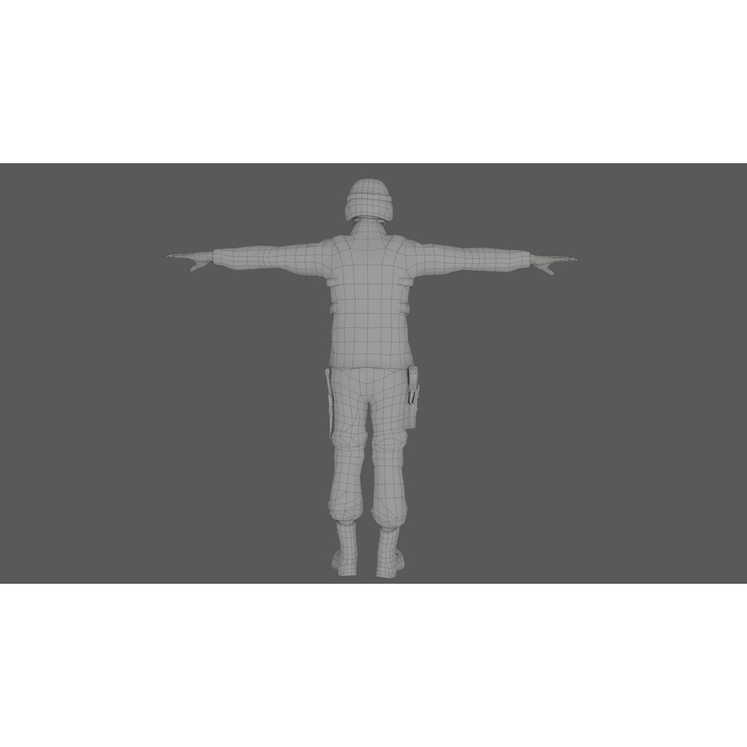 Rigged Soldier 3D Model – Detailed Military Character, FBX, PBR