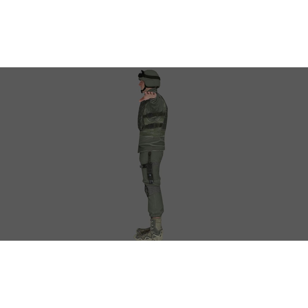 Rigged Soldier 3D Model – Detailed Military Character, FBX, PBR - View 12