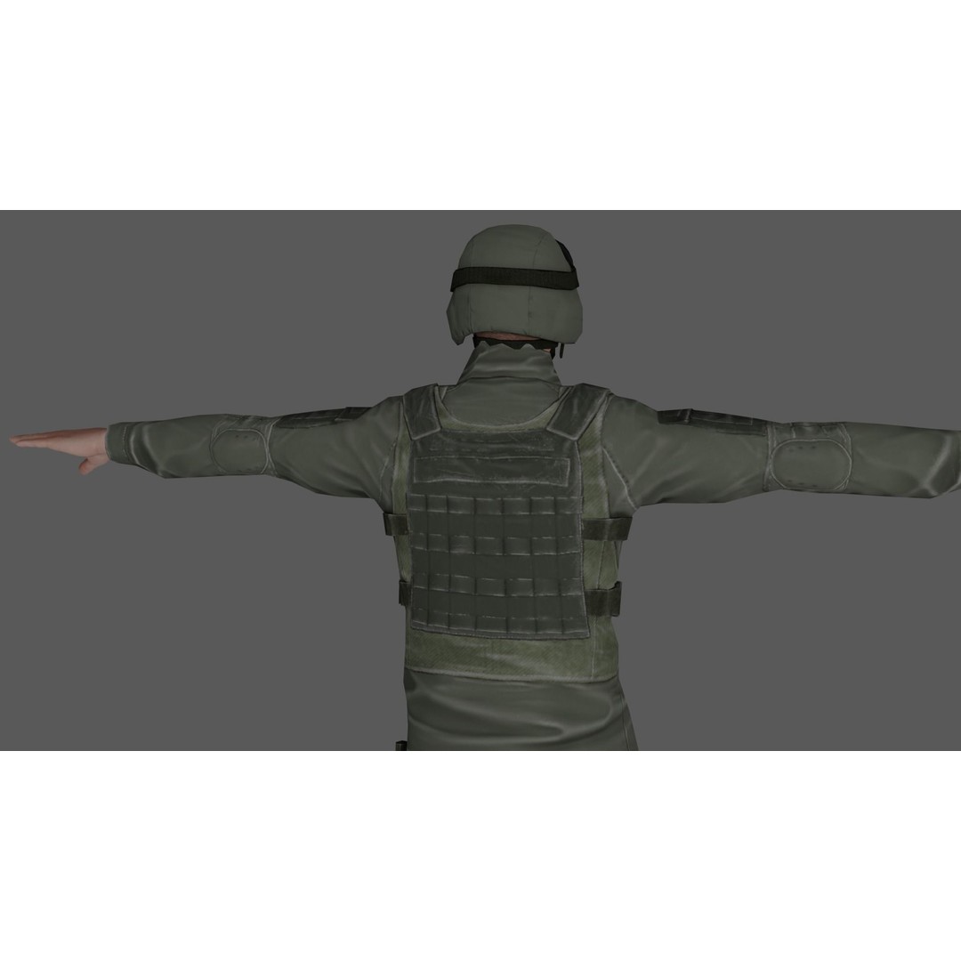 Rigged Soldier 3D Model – Detailed Military Character, FBX, PBR - View 15