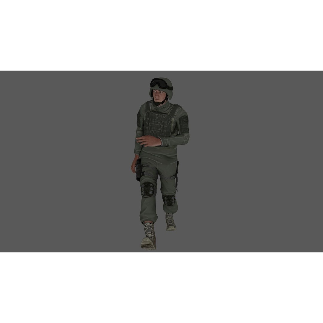 Rigged Soldier 3D Model – Detailed Military Character, FBX, PBR - View 16