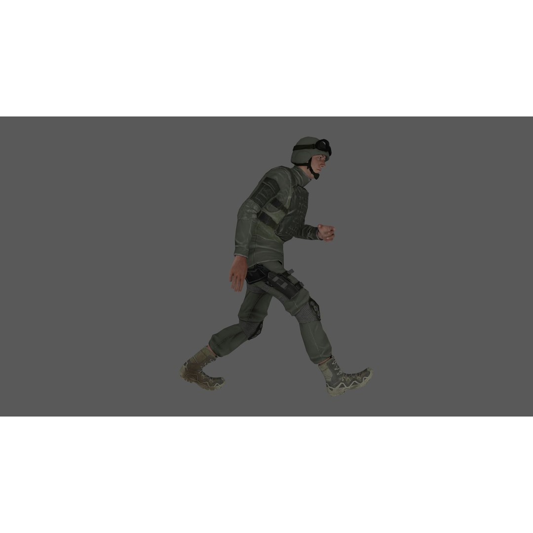 Rigged Soldier 3D Model – Detailed Military Character, FBX, PBR - View 17