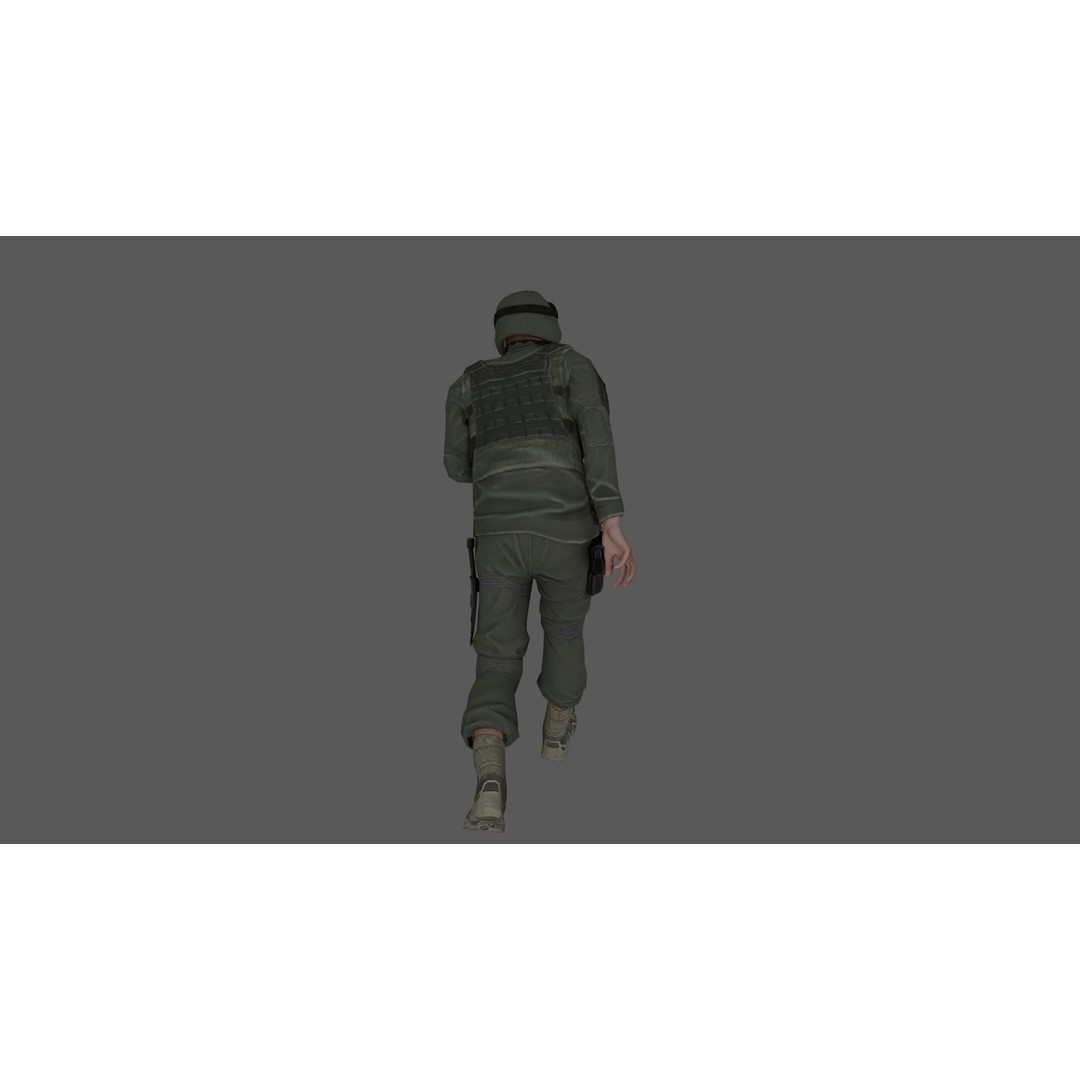 Rigged Soldier 3D Model – Detailed Military Character, FBX, PBR - View 18