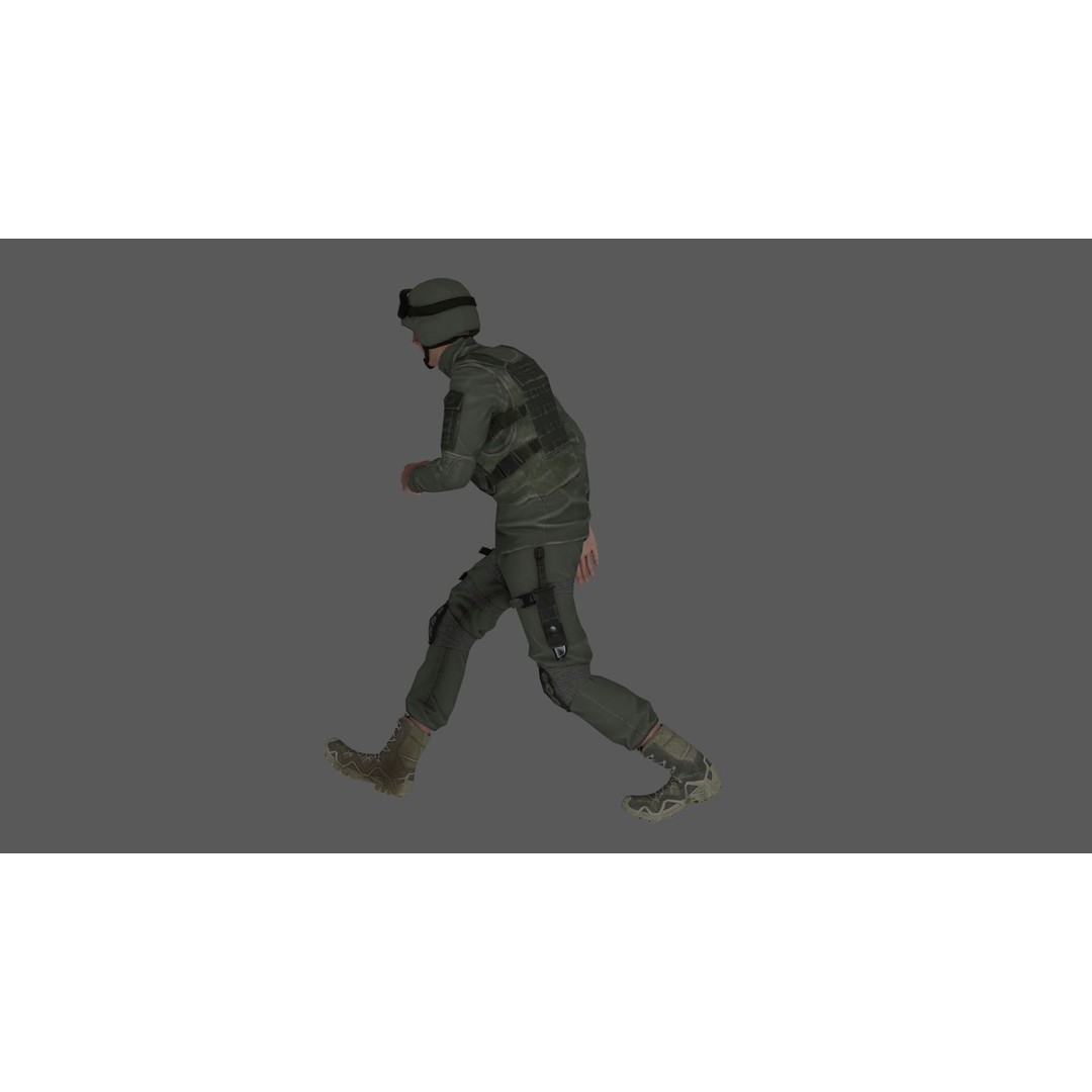 Rigged Soldier 3D Model – Detailed Military Character, FBX, PBR - View 19