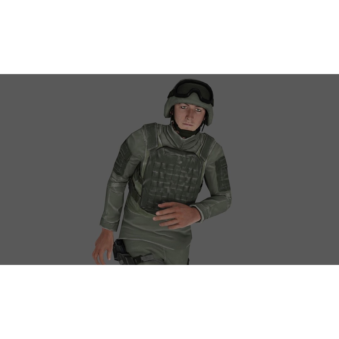 Rigged Soldier 3D Model – Detailed Military Character, FBX, PBR - View 20