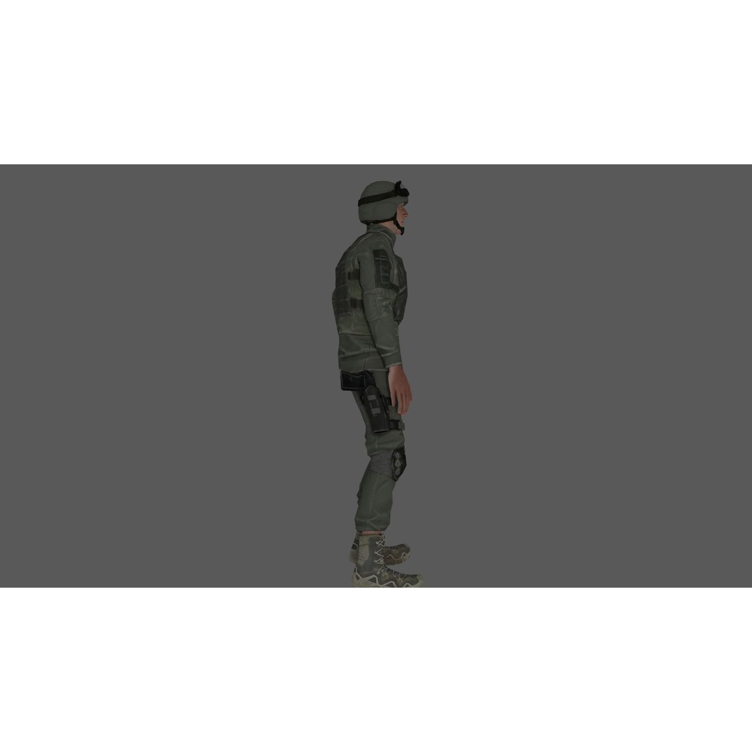 Rigged Soldier 3D Model – Detailed Military Character, FBX, PBR - View 22