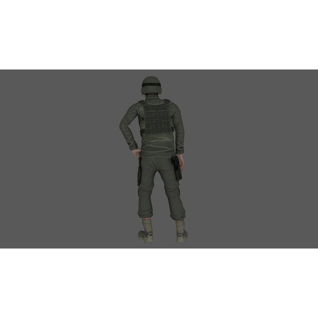 Rigged Soldier 3D Model – Detailed Military Character, FBX, PBR - View 23