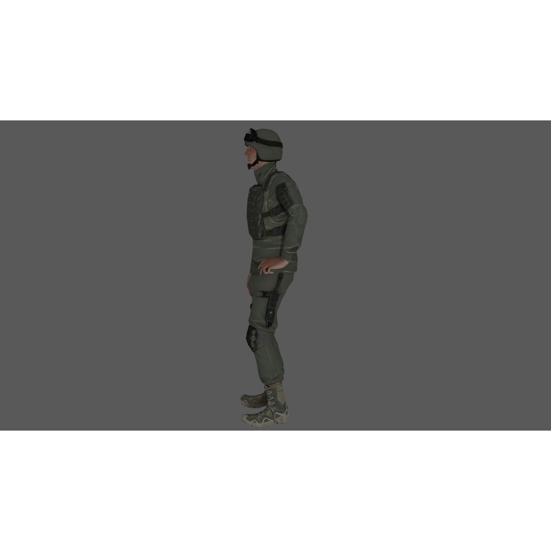 Rigged Soldier 3D Model – Detailed Military Character, FBX, PBR - View 24