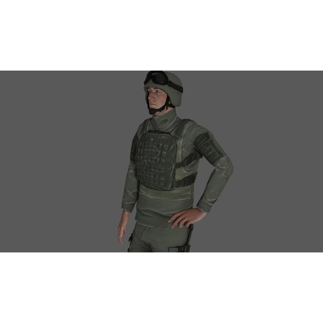 Rigged Soldier 3D Model – Detailed Military Character, FBX, PBR - View 25