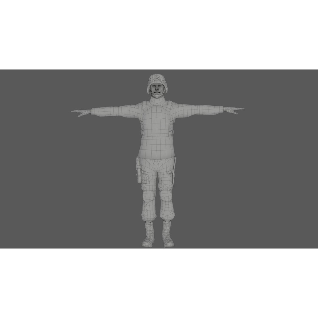Rigged Soldier 3D Model – Detailed Military Character, FBX, PBR - View 26