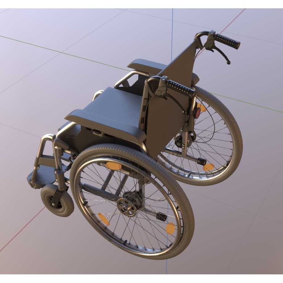 Wheelchair 3D Model – Low Poly PBR Textured Game Asset, FBX & OBJ - View 11