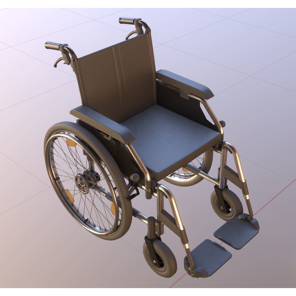 Wheelchair 3D Model – Low Poly PBR Textured Game Asset, FBX & OBJ - View 13