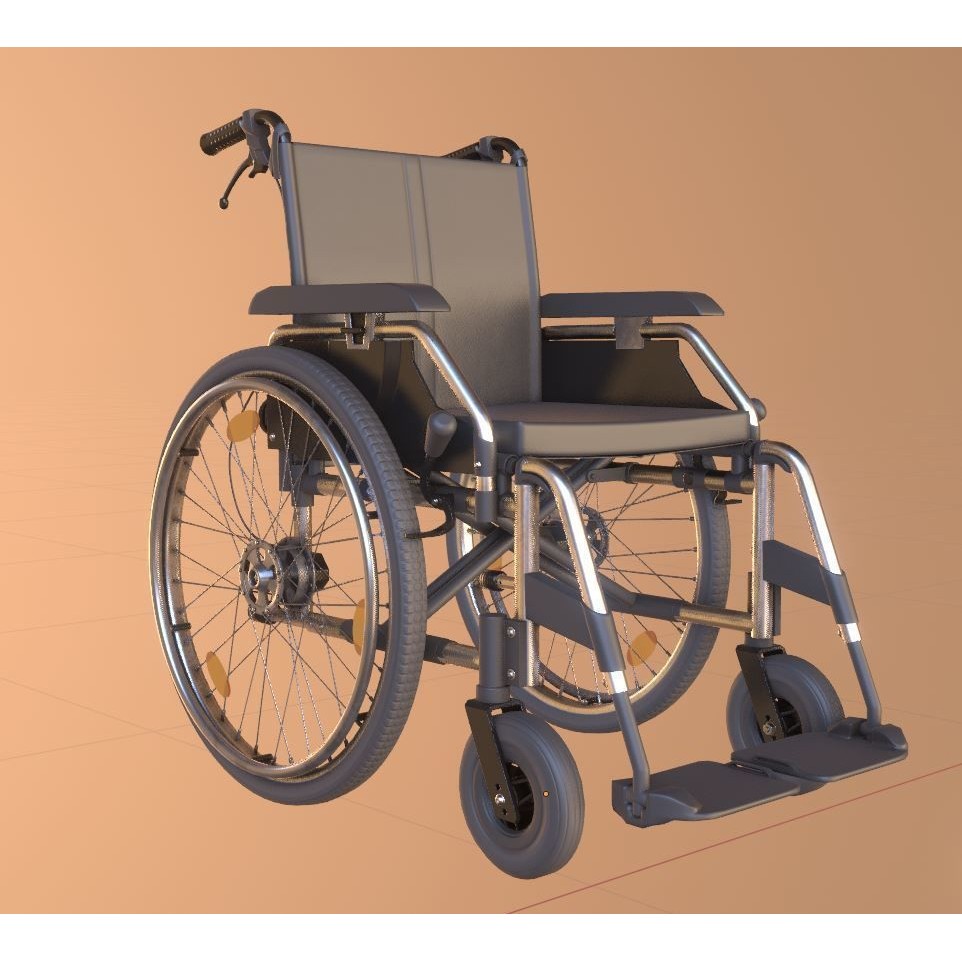 Wheelchair 3D Model – Low Poly PBR Textured Game Asset, FBX & OBJ - View 14