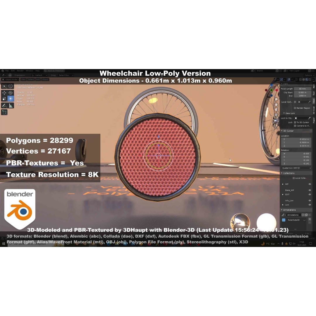 Wheelchair 3D Model – Low Poly PBR Textured Game Asset, FBX & OBJ - View 31