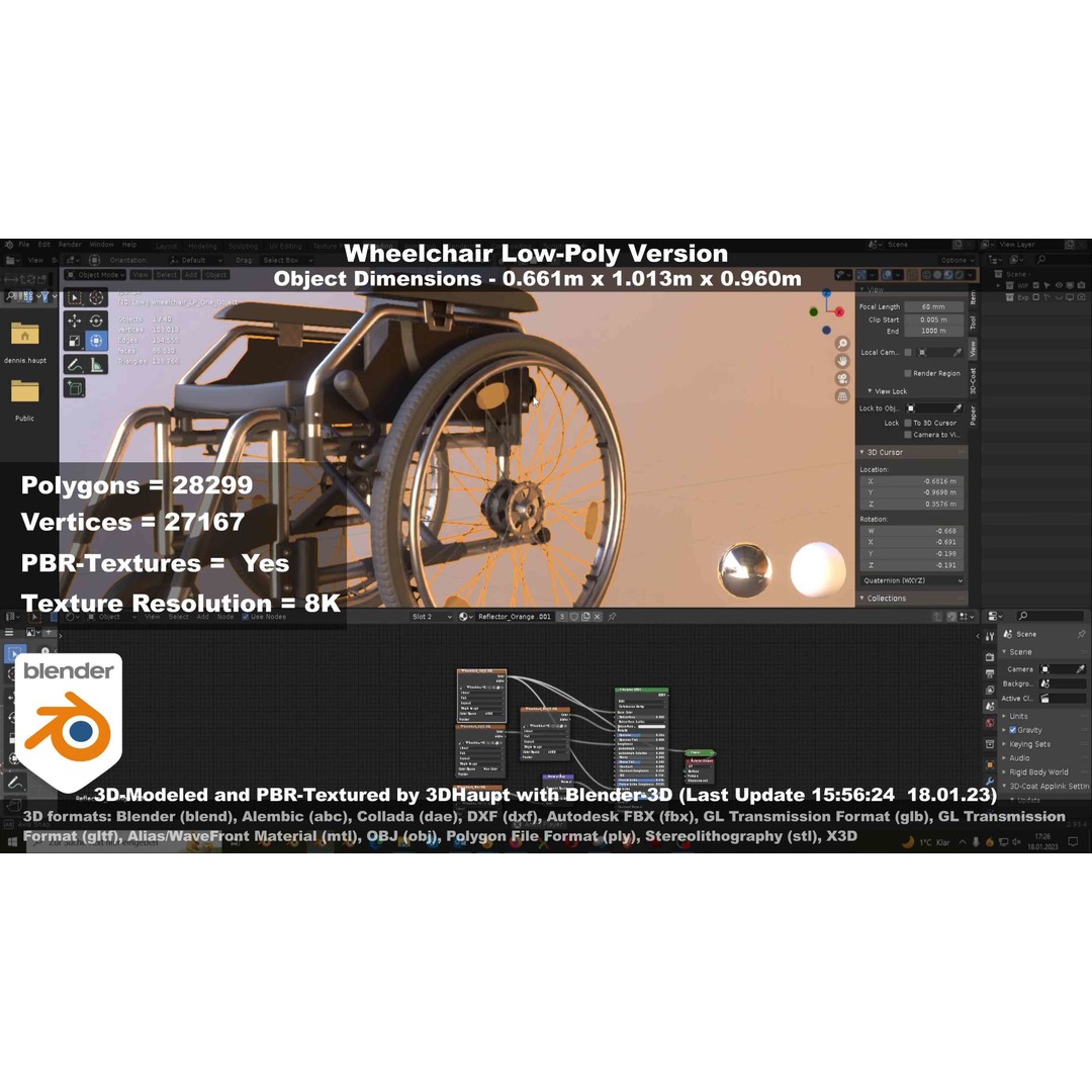 Wheelchair 3D Model – Low Poly PBR Textured Game Asset, FBX & OBJ - View 38