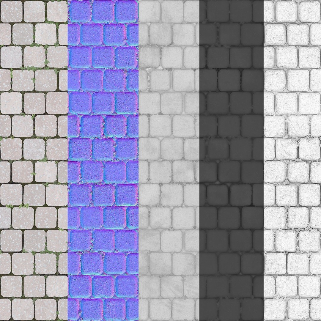 Cobblestones 3D Model – PBR Textures, Substance Designer Graph, 4K - View 12