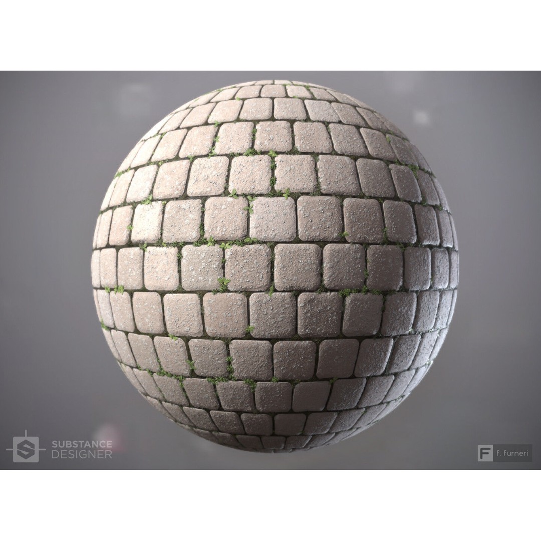 Cobblestones 3D Model – PBR Textures, Substance Designer Graph, 4K - View 3