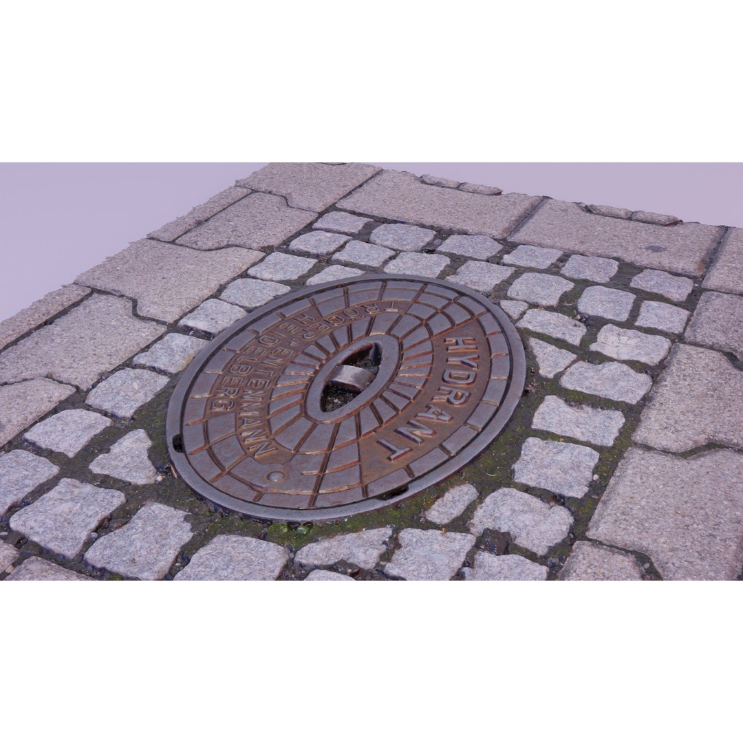 Hydrant Street Cover 3D Model – High Poly, PBR Textures, Blender, FBX - View 10