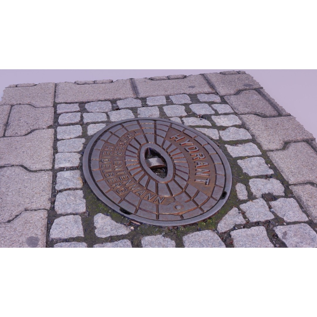 Hydrant Street Cover 3D Model – High Poly, PBR Textures, Blender, FBX - View 11