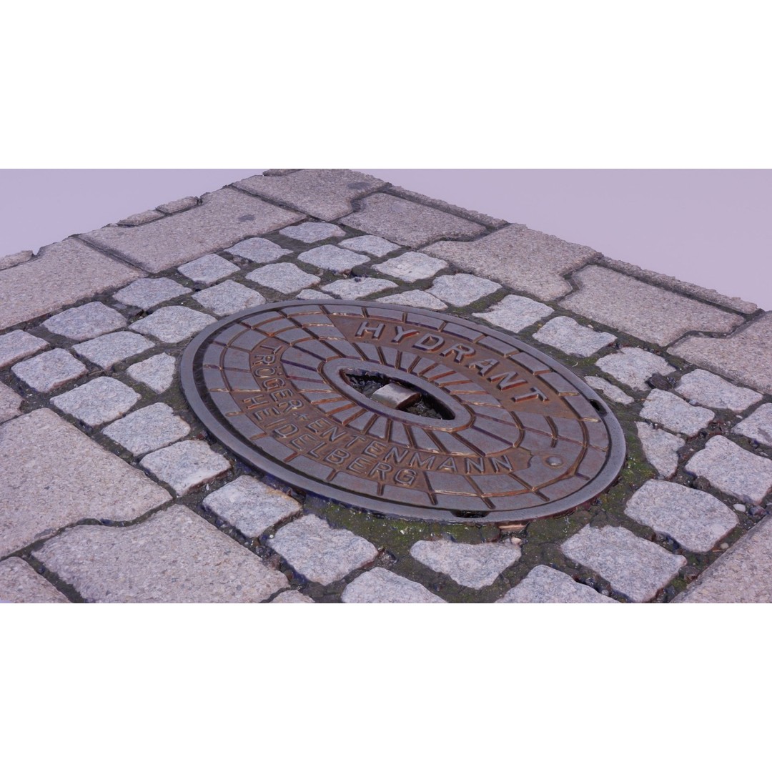 Hydrant Street Cover 3D Model – High Poly, PBR Textures, Blender, FBX - View 12