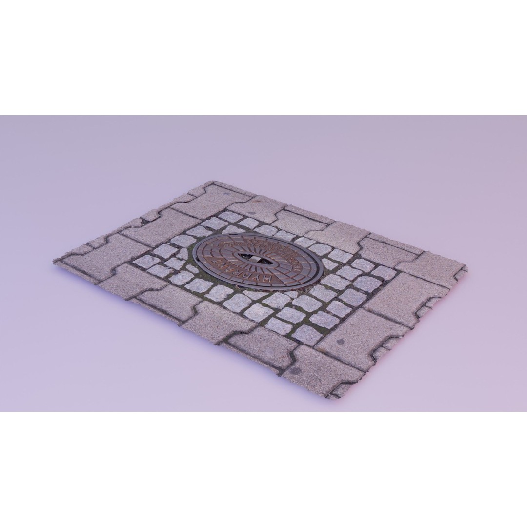 Hydrant Street Cover 3D Model – High Poly, PBR Textures, Blender, FBX - View 17
