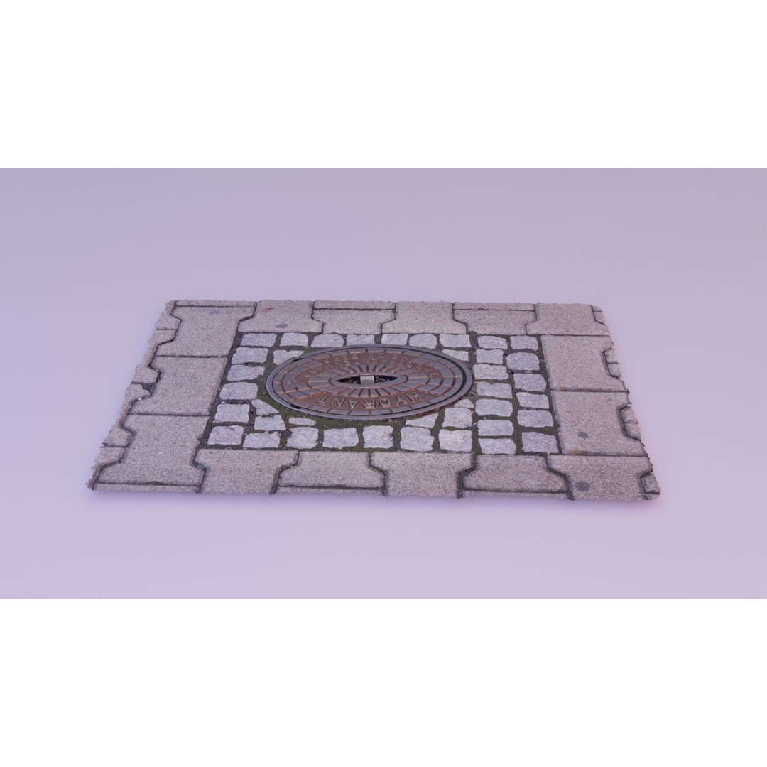 Hydrant Street Cover 3D Model – High Poly, PBR Textures, Blender, FBX - View 18