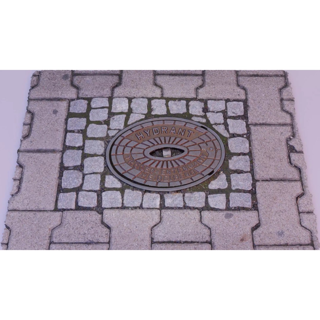 Hydrant Street Cover 3D Model – High Poly, PBR Textures, Blender, FBX - View 2