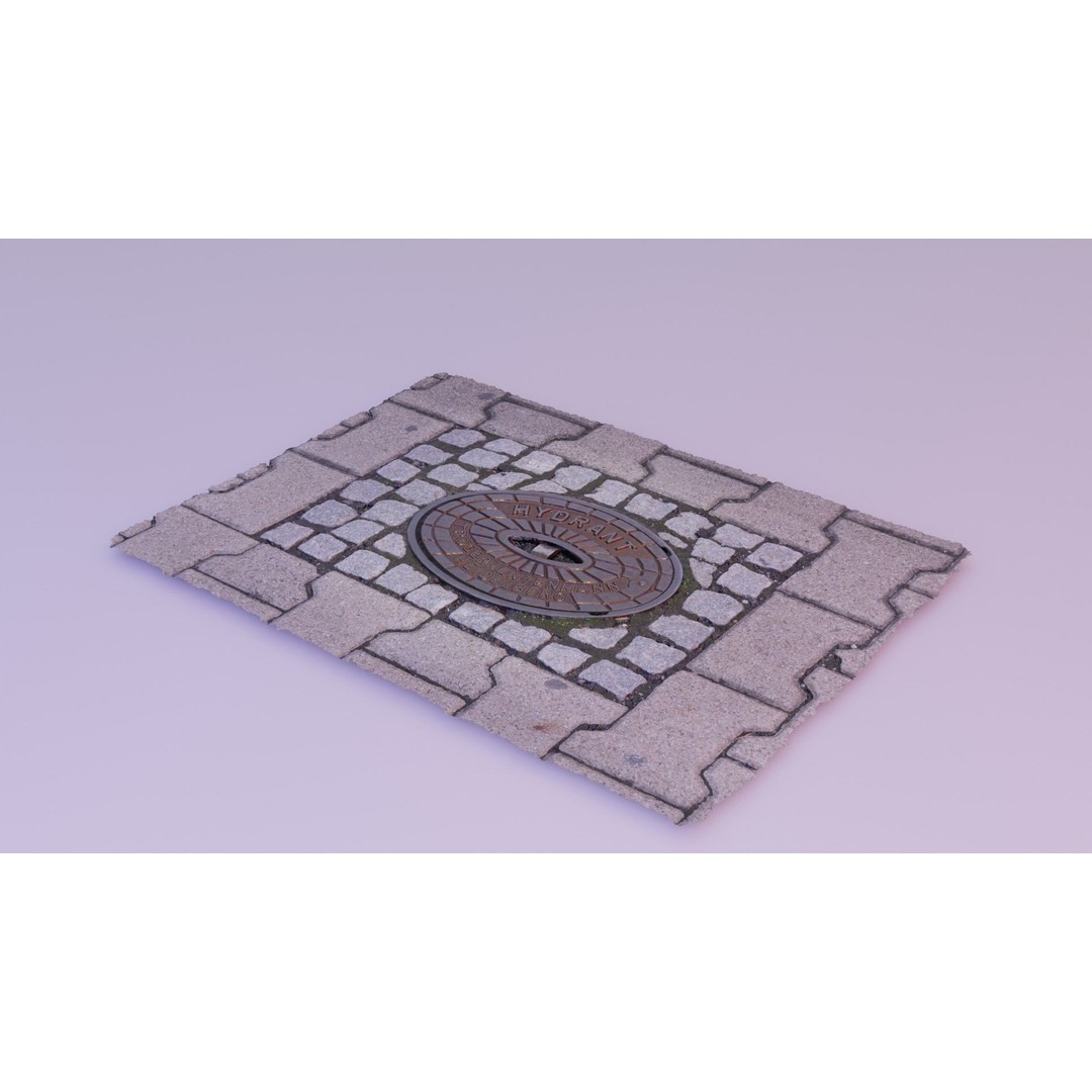 Hydrant Street Cover 3D Model – High Poly, PBR Textures, Blender, FBX - View 22