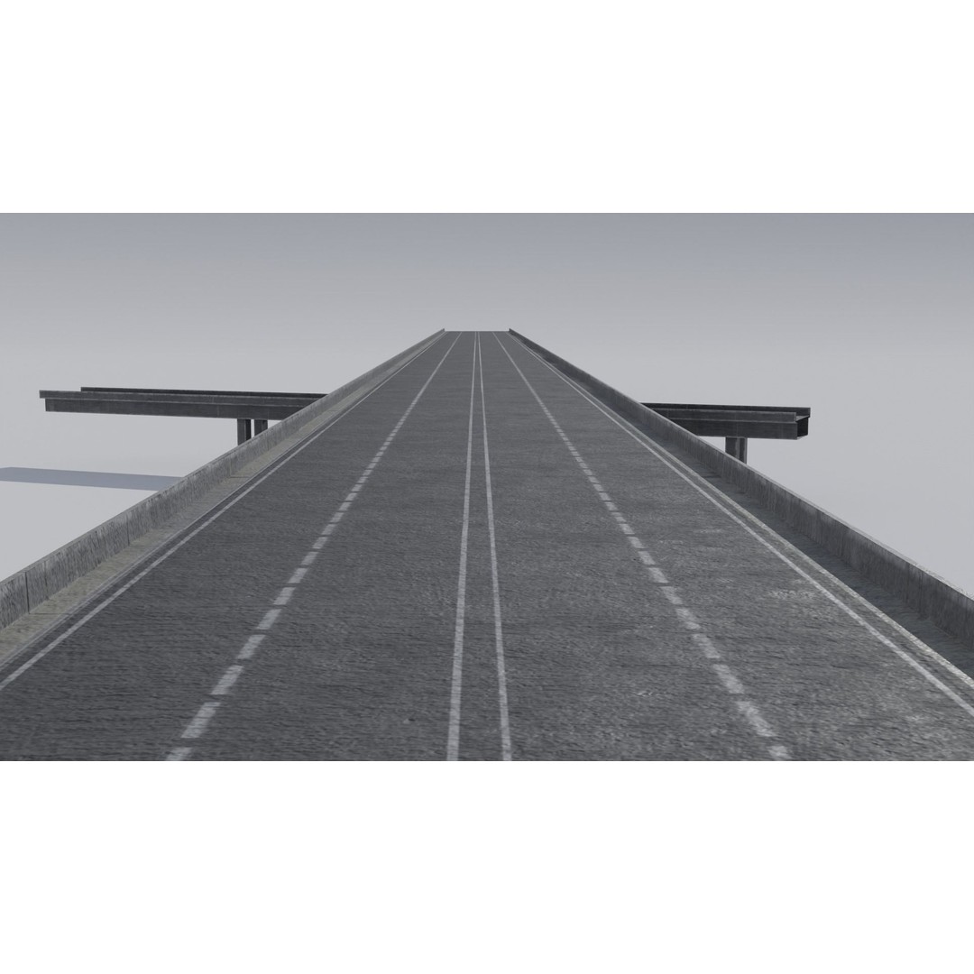 Dystopian Highway Scene 3D Model – Low Poly Environment with PBR Textures - View 11